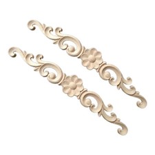 2PCS Wooden Carved Applique