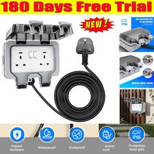 Waterproof Outdoor Double Pole Switched Socket Box Electrical External Safe Plug