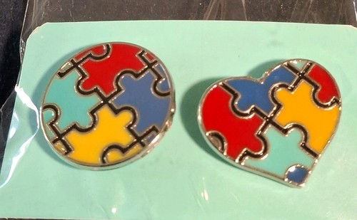 Autism awareness hand made pin - autism,