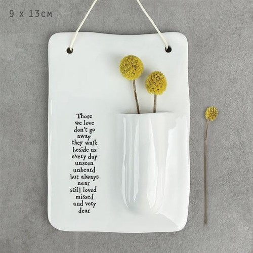 Porcelain wall vase flower - wall,