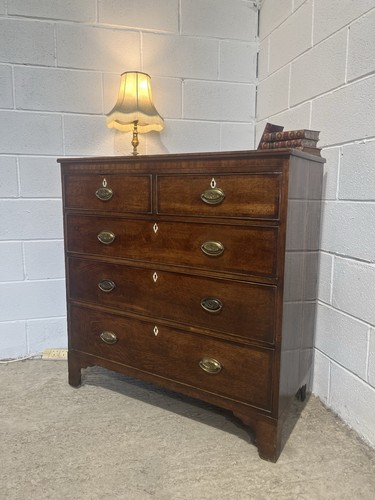 Georgian oak chest of - a,