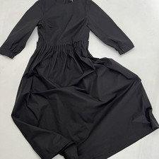 COS Ruffle Black Gathered Midi