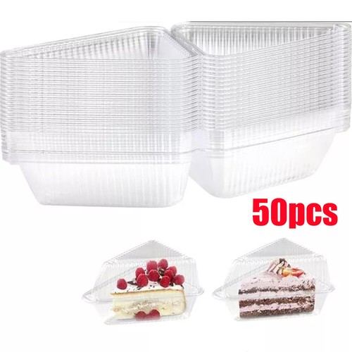 50x plastic hinged cake slice - plastic,
