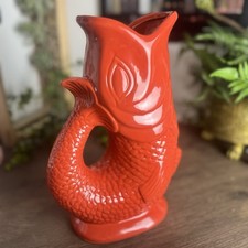 Ceramic Koi Fish Jug - Orange