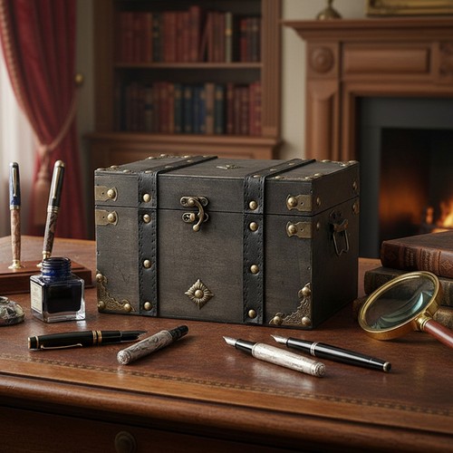 Vintage wooden treasure - vintage, chest