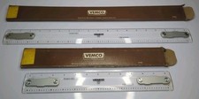 Vintage Vemco Drafting Machine Scale P-22 18" & 12" Lot Of 2 With Original Boxes