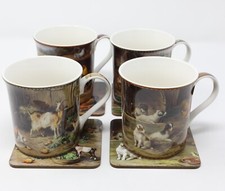 4  China Mugs +  Coasters Gift