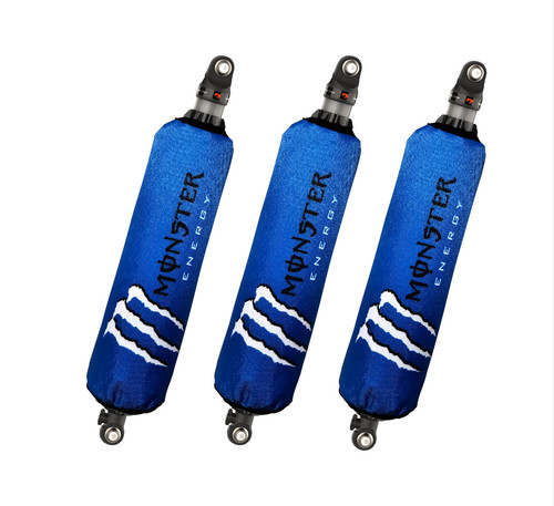 Blue white atv shock covers - blue,