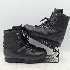 Lowa UK 7 Black Leather Tactical Combat Boots Vibram Sole Durable 