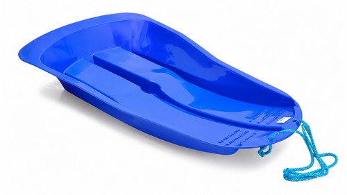 Blue plastic snow sledge - blue,