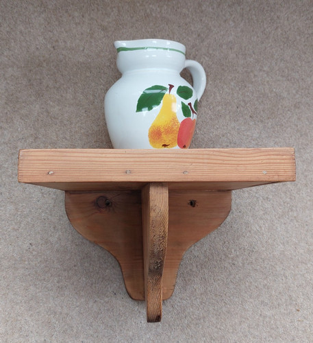 Vintage pine wall shelf clock - vintage,