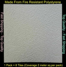 2M² Polystyrene Ceiling Tile Wall Panels DIY Decorating Safety Approved 4595