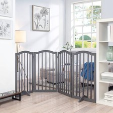 82cm Tall Wooden Pet Puppy Dog PlayPen Folding Gate Baby Safety Barrier Guard UK