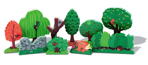 Wooden tree play set yellow - wooden,