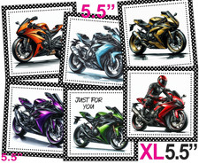 Motorbikes Male Birthday Black Dot Card Toppers XL 5.5" CRAFTS/TAGS/CARDMAKING