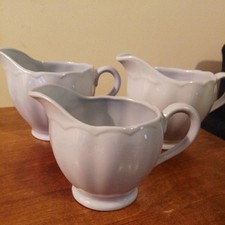 Vintage 1940s, Art Deco, Grindley Petal Ware Milk Jug in Lupin Blue X 3