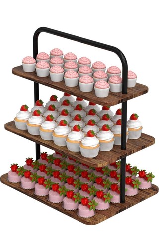 Tier wooden cupcake - wooden,