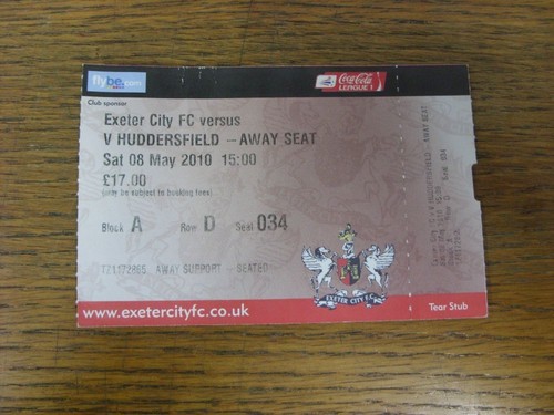 2010 ticket exeter - 08/05/2010, ticket: