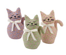 FLORAL CAT DOORSTOP 23CM