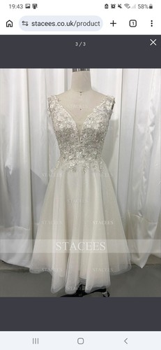 Ivory tea length wedding - , dress