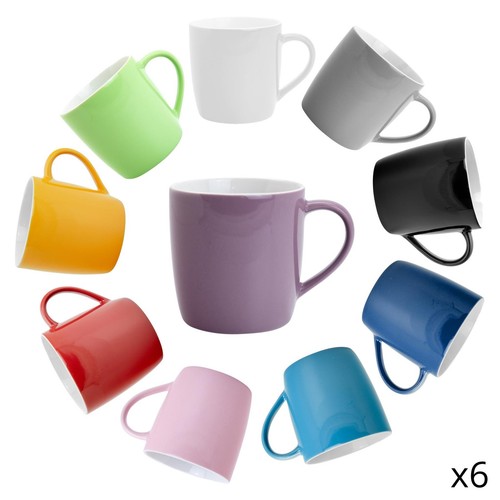 Coloured tea coffee mug - 6x,