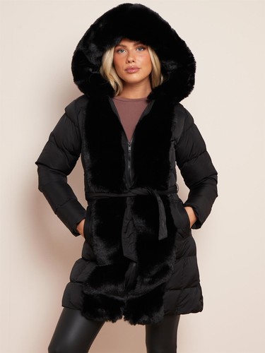 Womens faux fur winter coat - winter,