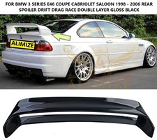 FOR BMW 3 SERIES E46 M3 CABRIOLET COUPE SALOON SPOILER WING DRIFT DRAG BLACK