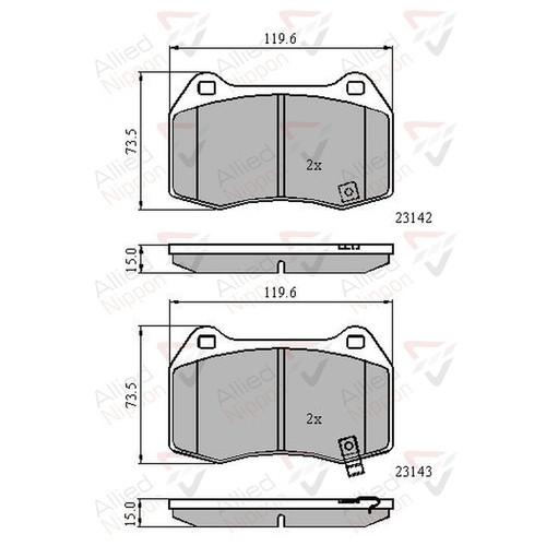 Brake pads set for - nissan, 350z