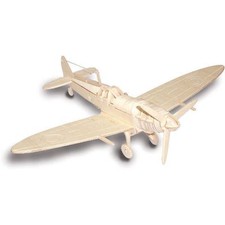Spitfire Woodcraft Construction Kit- Airplane 3D Wooden Model Puzzle Kids Adults