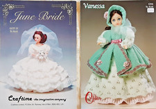 2 Craftime Knitting Patterns for Dolls Clothes - June Bride GCP15 & Vanessa CH4
