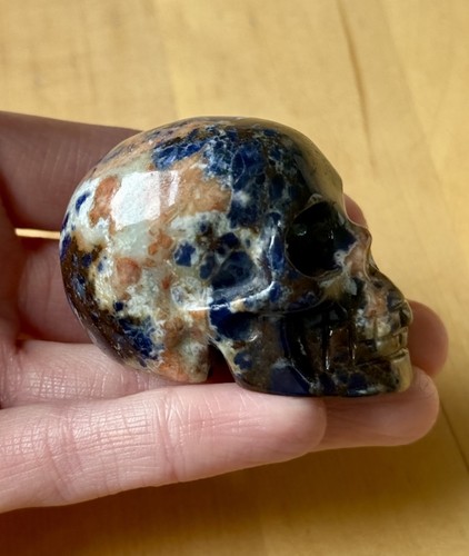 Sodalite crystal skull carving - sodalite,