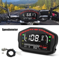 Universal Motorcycle LCD Digital Speedometer Motorbike Odometer Tachometer Gauge