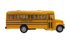 American Yellow School Bus Diecast Pull Back Go Action STOP sign Toy Collectible