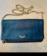 Blue Zadig & Voltaire Women Rock Clutch Bag Genuine Leather