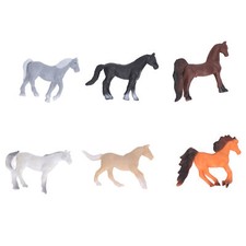 Horse Model 6pcs Sturdy Plastic Horse Figure Toy Lifelike Cute Horse