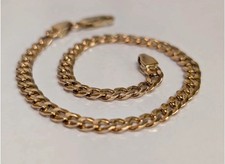 9ct 375 Yellow Gold Curb Bracelet  Stamped & Hallmarked 20.5cm approx