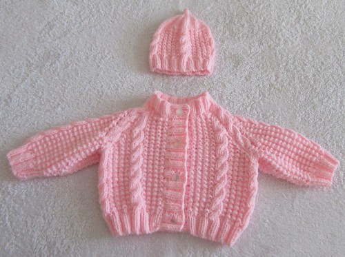 Hand knitted cable cardigan
