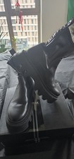 Buffalo Black Leather Ankle