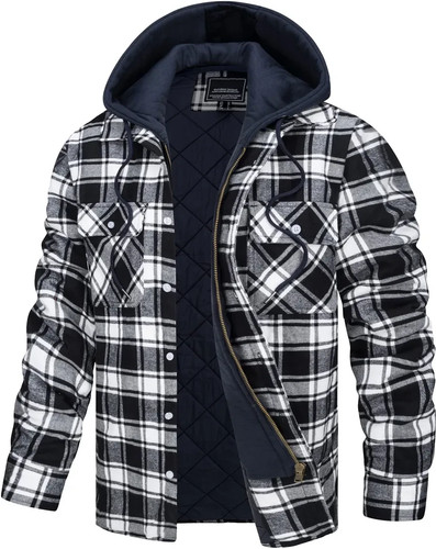 Men hooded fleece flannel - men's,