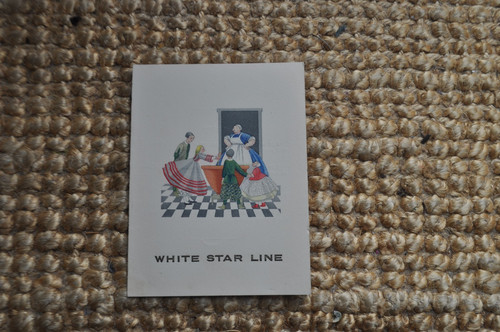 Card white star line - -white,
