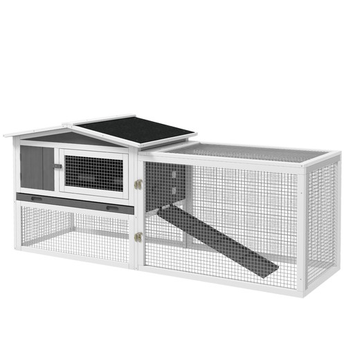 Pawhut rabbit hutch - hutch,, bunny