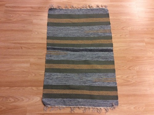 Striped blue black - black, handloomed
