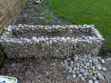 Gabion Raised Bed With Cobbles