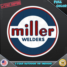 MILLER Welder Welding Machine Logo 1960's Car Helmet VINYL DECAL STICKER 148
