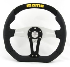 Momo Leather Sports Steering Wheel Trek Alcantara 350mm Black Silver