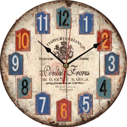Large vintage clock round - vintage,