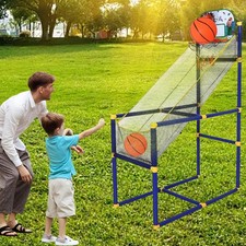 Portable Adults & Kids Indoor/Outdoor Basketball Stand Hoop Net Ball Set W Pump