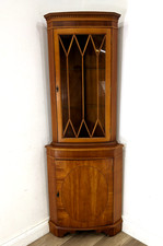 CORNER CABINET Yew Wood Glass
