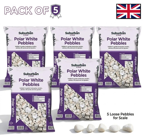 Polar white marble - white, chippings