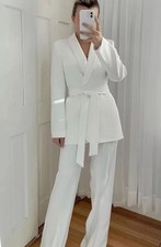 Zara Women Belted Tuxedo Ecru